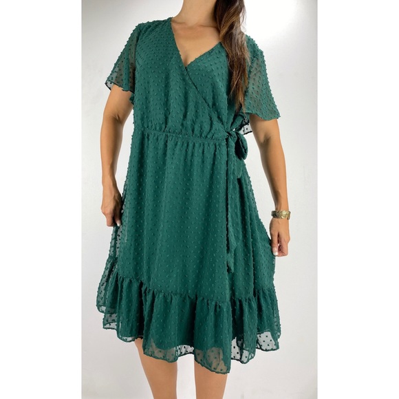 You + All Dresses & Skirts - YOU + ALL Green Polka Dot Dress Plus Size AU 18